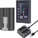 2-Pack V4 Battery Replacement with Charger Station for Ring-Doorbell Camera 2/3/4, Spotlight Camera Stick Up Cam, Rechargeable Upgraded Lithium Li-ion Batteries Indoor 3.65V 6040mAh/22.046Wh