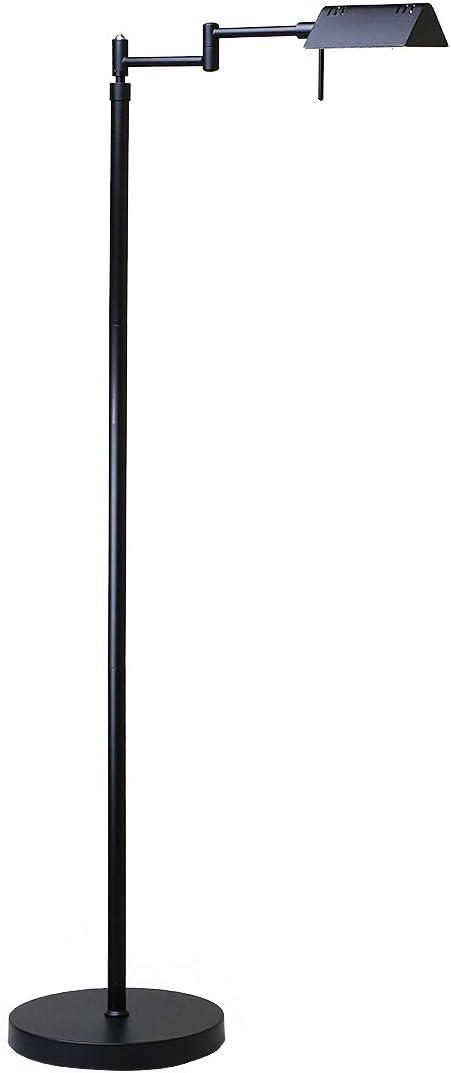 OBright Dimmable LED Pharmacy Floor Lamp, 12W LED, Full Range Dimming, 360 Degree Swing Arms, Adjustable Heights, Standing Lamp for Reading, Sewing, and Craft, ETL Listed (Black)