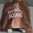 Clysee 10 Pack Reusable Birthday Squad Birthday Queen Gift Bag with Handle Large Tote Bag for Women(Silver, Rose Gold)