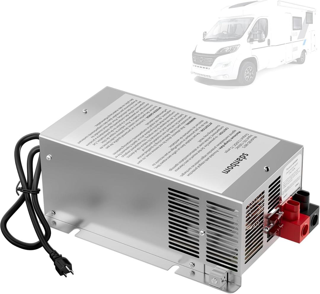 WF-9875 75 Amp RV Power Converter - Deck Mount Three-Stage Power Converter/Charger Replacement for 9800 Series,Rv Converter 75 amp for Camper RV Trailer