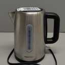 Basics Electric Stainless Steel Kettle for Tea and Coffee, BPAFree, Fast Boiling, Auto ShutOff, 1.8 Quarts, 1500W, Black and Silver