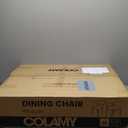 COLAMY Wooden Dining Chairs Set of 2, Modern Fabric Upholstered Kitchen Side Chairs, Farmhouse Dining Room Chair with Foot Pegs, Beige 