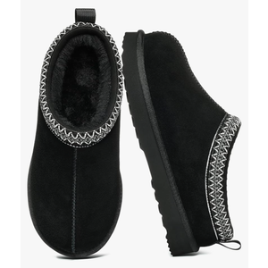 Litfun Women's Fuzzy House Slippers Genuine Suede Fluffy Winter Slipper Cozy Furry Warm Shoes Indoor/Outdoor, 39