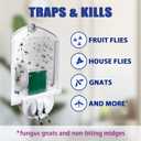 Flying Insect Trap for Indoor Use (2 Staters & 6 Refill Cartridges), UV Light Bug Catcher for Fruit Flies, Gnats & Small Flying Pests, Silent, No-Zap, Mess-Free