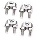 4 Pcs 1/2 Inches M12 Heavy Duty Stainless Steel Wire Rope Clips, Cable Clamp Fasteners