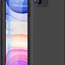 Miracase Designed for iPhone 11 Phone Case, with Screen Protector, Liquid Silicone Gel Rubber Full Body Drop Protection Shockproof Cover Phone Case for iPhone 11 6.1 inch, Black