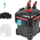 172GPH Canister Filter, External Aquarium Filter Ultra-Quiet Water Circulation Cleaning Machine with Media for Fish Tanks and Aquariums Up to 30 Gallons (172GPH)