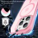ESR for iPhone 15 Pro Case, Compatible with MagSafe, Shockproof Military-Grade Protection, Scratch-Resistant Back, Magnetic Phone Case for iPhone 15 Pro, Classic Hybrid Case, Frosted Pink