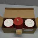 smtyle Christmas Red Flameless Pillar Candles 3x3 Vintage Color with Battery Operated Fake Flickering Candles Smart Remote - Perfect for Rustic Farmhouse Table Decorations & Indoor Room