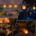 Hompavo Larger Gen2 Solar Lanterns Outdoor, Dual Charging (USB/Solar) & 2-Mode - Waterproof Decorative Hanging/Table Lights for Yard Patio Garden Halloween Christmas Decor, Birthday Gifts for Women, 2