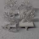 URATOT Pack of 4 Christmas Stocking Holders Snowflake Stocking Hangers Mantel Stocking Hooks for Christmas Decoration, White