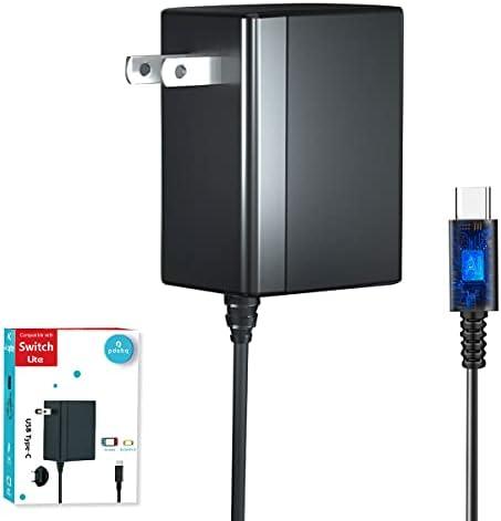 Charger for Nintendo Switch with 5FT Charging Cable, AC Power Supply Adapter for Nintendo Switch/LITE/OLED Work as Original Charger, Support Switch TV Dock Mode Output 15V2.6A USB C Chargers