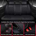 Tacoma Seat Covers Full Set 2016-2023, Leather Pickup Truck Seat Covers with Lumbar Support Custom Fit for Toyota Tacoma Double/Crew Cab SR SR5 TRD Sport TRD Off-Road TRD Pro(Black)