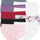 Hanes Women's Signature Cotton Breathe Briefs Underwear Pack, 6-Pack, 11, Solid/Heather/Print Mix, 10