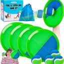 Toss and Catch Ball Game Set, 4 Paddles and 4 Balls Outdoor Paddle Catch Game for Kids, Backyard Beach Pool Yard Toy, Summer Birthday Gift for Boys Girls Ages 4-12