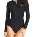 Daci Women Long Sleeve Rash Guard One Piece Zipper Swimsuit Surfing Bathing Suit UPF 50 S