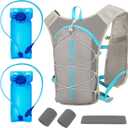 Hydration Backpack with 2pcs 2L Water Bladder, Lightweight Water Backpack for Hiking, Hydration Vest with 2pc Wrist Braces and 1pc Head Band for Running Biking Cycling for Women and Men