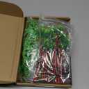 Janinka 24 Pcs Mini Toy Jungle Trees Plastic Model Coconut Trees Figurines with Base Cake Decoration Rainforest Diorama Supplies Scenery Architecture for Craft, Building, Scenery Landscape, 4 Styles