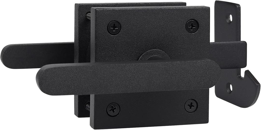 Gate Latch, BARNSMITH Heavy Duty Double Side Gate Latches, Matte Black Fence Latch, Garden Door Latch, Pool Gate Latch