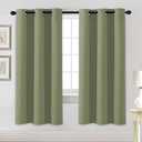 H.VERSAILTEX Blackout Curtains for Bedroom Thermal Insulated Room Darkening Living Room Curtains 72 Inch Long Grommet Privacy Protection Window Curtain Panels/Drapes for Nursery, 2 Panels, Sage