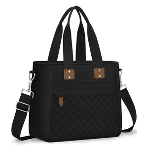 Insulated Lunch Box for Women & Men - Large Thermal Lunch Bag Women with Removable Shoulder Strap, Reusable Lunch Cooler Tote Bags Purse for Adults Work, Picnic, Hiking, Beach, Travel，Black