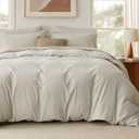 Bedsure Duvet Cover with Fitted Sheet Queen - 6 Pieces, Soft Double Brushed Bedding Set with Zipper Closure, Includes 1 Duvet Cover, 1 Fitted Sheet, 2 Pillow Shams, 2 Pillowcases, NO Comforter, Linen