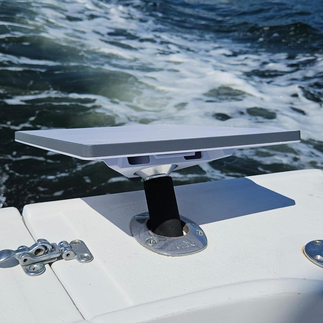 Marine-Grade Rod Holder Mount for Starlink Mini Antenna - Flat Dish Base Perfect for Boats, Yachts, Sailboats, and Trawlers and RV's (SLM-Rod-MNT)