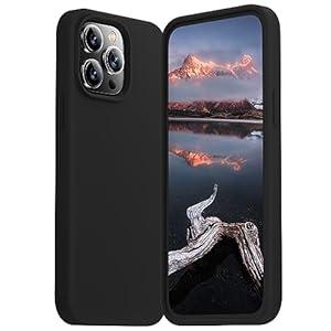 Cordking for iPhone 14 Pro Max Case, Silicone Shockproof Phone Case with [Soft Anti-Scratch Microfiber Lining], 6.7 inch, Black