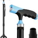 Walking Cane for Men for Stability, Walking Canes with Light,Adjustable Quad Canes for Men with Two Replacement Bases, Ultralight Carbon Fiber Walking Canes for Seniors Balance,Only 0.3kg