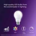 PHILIPS LED 60W A19 8-Pack Ultra Definition Daylight (5000K) 800 Lumen (8W = 60W) Dimmable Frosted Flicker-Free Light Bulbs