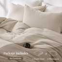 Gream Gray Twin Duvet Cover, 100% Sandwashed Cotton Soft Twin Size Duvet Cover Set 3 Pieces with Zipper Clousre & Corner Buttons (Cream Gray, Twin 69 x 90)