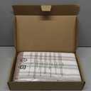 Amazon Basics Organic Cotton Waffle Kitchen Dish Towels - Ultra Absorbent, Quick Drying, Lint-Free, 15 x 25 inches, 6-Pack (2pc Olive Light/Brown Strip, 2pc Brown, 1pc Olive, 1pc White)