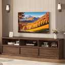 GarveeHome 70in TV Stand for TVs up to 85", Mid Century Modern Entertainment Center with Storage Drawer & Open Shelves, Heavy Duty Media Console for Living Room and Bedroom, Vintage