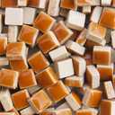 PINUO&KE 200 Pieces / 200 g Mosaic Tiles Square Shapes 1x1 cm Square Ceramic Mosaic Mosaic Glass Pieces for Home Decoration or DIY Crafts - Coffee