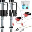 Saillong 2 Set Universal Toilet Tank Replacement Kit, Include Fill Valve, 2 Inch Low Flow Rubber Flapper, Front Mount Toilet Flush Brass Handle, Adjustable, Quiet, Easy Install Repair Kit