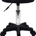 FURWOO Round Rolling Stool Height Adjustable Stool with Wheels for Spa Salon Massage Black