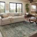 Loloi Magnolia Home by Joanna Gaines Banks Collection BAN-01 Ocean/Spice 8'-6" x 11'-6", .13" Pile Height, Machine Washable, Area Rug
