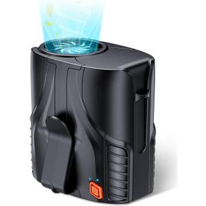 Portable Personal Waist Fan& Neck Fan, 14000RPM Brushless Motor, 40H Runtime Rechargeable, 6-Speed Quiet Operation, Clip-On Personal Body Cooling for Camping/Worksites/Outdoor