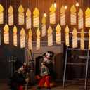 100Pc Floating Wizards Postcards Candle Card Magical Wizards Floating Acceptance Double Sided Letter Cards,Candle Style,197 FT Transparent Nylon String for Hanging,for Home Party Decoration