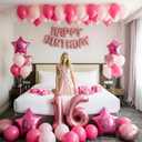 Sweet 16 Birthday Party Decorations for Girls, Sweet 16 Sash and Tiara happybirthday letter 16 Number Balloons balloons Hot pink and pink balloons Star heart balloons16th Birthday Gifts for Girls