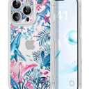 Dibrell for iPhone 16 Pro Case, [Full Camera Protection] [Not Yellowing] [Military-Grade Drop Protection] Cute Clear Slim Shockproof Protective Phone Cover for Women Girls 6.3", Undersea Song/Blue