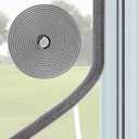 33 Ft Weather Stripping Door Seal. Self-Adhesive Soundproofing Weather Stripping for Sliding Windows and Door Frames, 0.35" Wide x 0.2" Thick, Gray