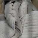 EverGrace Velvet Quilt Set King Size, Luxurious Soft Quilted Bedding Sets, Lightweight Velvet Comforter for All Season, Striped Channel Bedspread Coverlet with 2 Shams, 104" x 92", Light Sand
