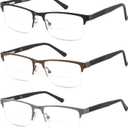 Bifocal No Line Progressive Multifocus Reading Glasses Men Multifocal Reader Blue Light Computer Metal Frame Eyeglass