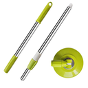 Spin Mop Replacement Mop Handle, 49-inch 360 Degrees Rotating Telescopic Replacement Mop Stick with Reinforced Plastic Disc for Spin Mop Bucket Cleaning System (Plastic Disc, Green)