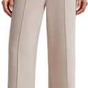 G4Free Smoofit Capri Pants for Women Wide Leg Yoga Pants High Waist Summer Travel Casual Pants with Pockets (Beige)