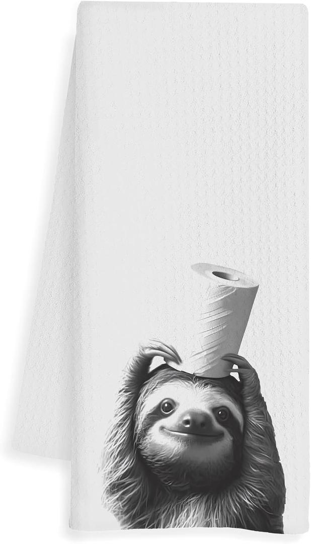 WFSM Sloth Gifts Hand Towels - Sloths Decorative Towels for Bathroom, Sloth Gifts for Kids, Decorative Hand Towels for Bathroom, 1624 Inches