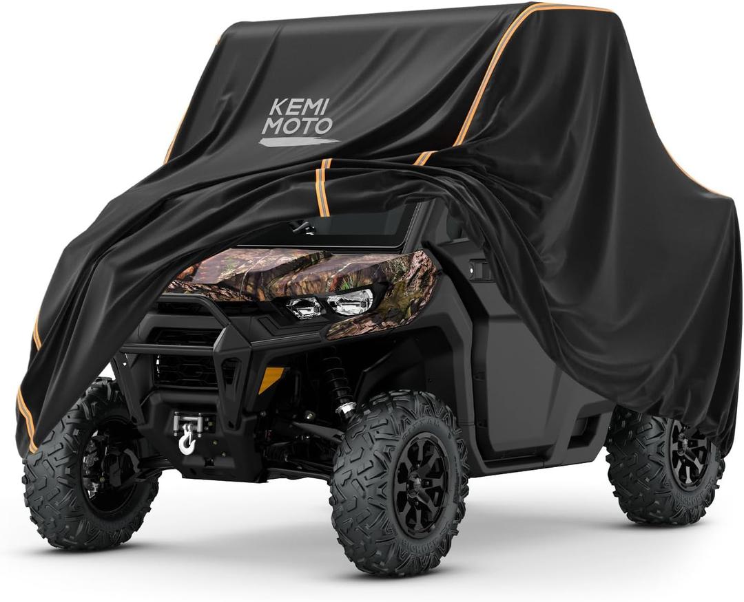 Kemimoto UTV Cover, All-Weather Protection UTV Cover Two Seater Compatible with Can Am Defender Polaris Ranger General Commander Rhino Pioneer Kawasaki Mule Teryx 2-3 Seaters 130" x 73" x 58" (Medium)