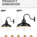 zeyu 2 Pack Barn Lights, Exterior Wall Mount Light for Porch, 18 Inch Modern barn Lights, Matte Black Finish, 016-1BL-2 BK