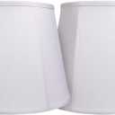 Double Tootoo Star White Lamp Shade Set of 2, Large Drum Lampshade for Floor Light and Table Lamp 10x14x10 inch, DIY Fabric Natural Linen Hand Crafted, Spider (White, 10x14x10 inch)